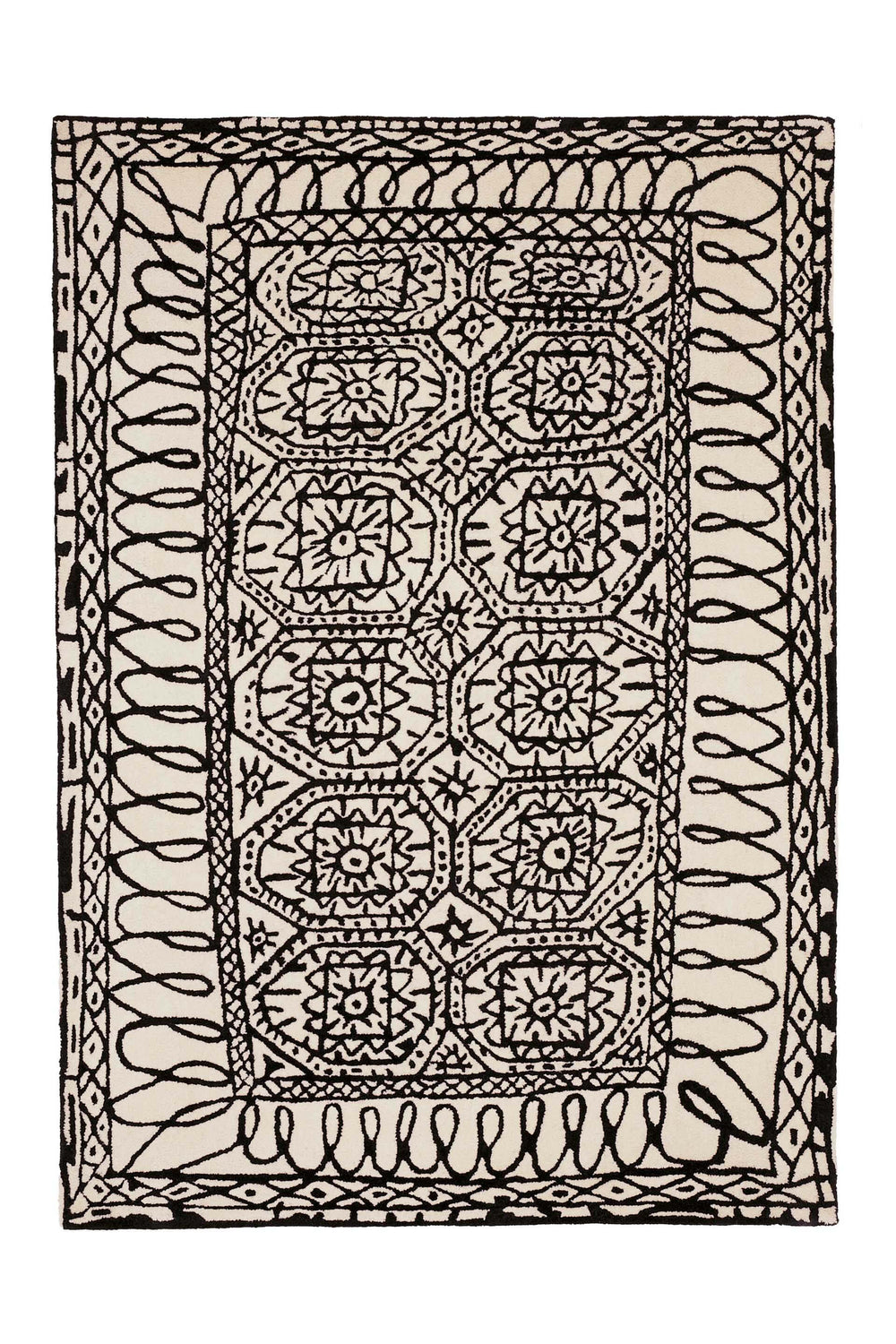 Black on White Estambul Rug